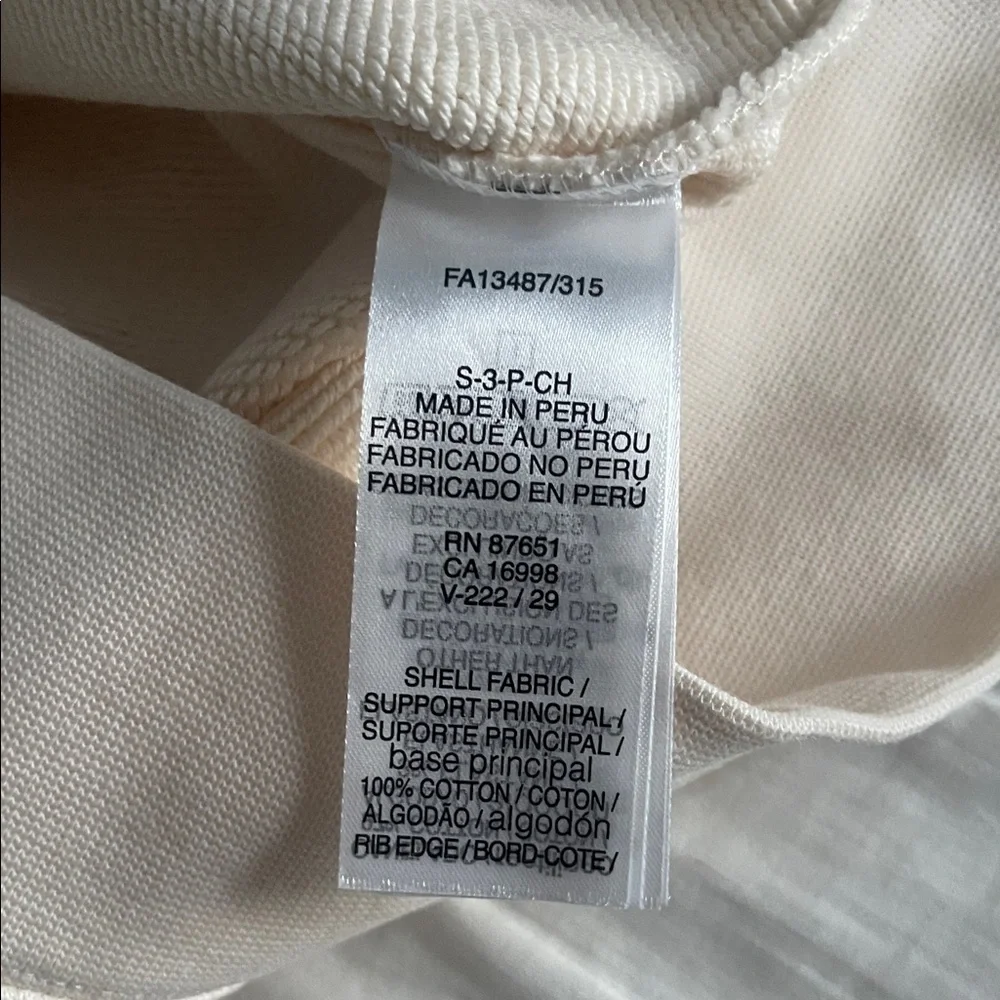 Unisex- worn once- Lacoste Cream Sweatshirt with Green Crocodile Patch - Picture 3 of 6